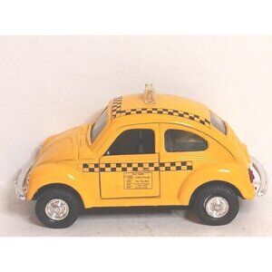 Solido Volkswagon VW Beetle Taxi Diecast Pull Back Yellow Excellent Condition